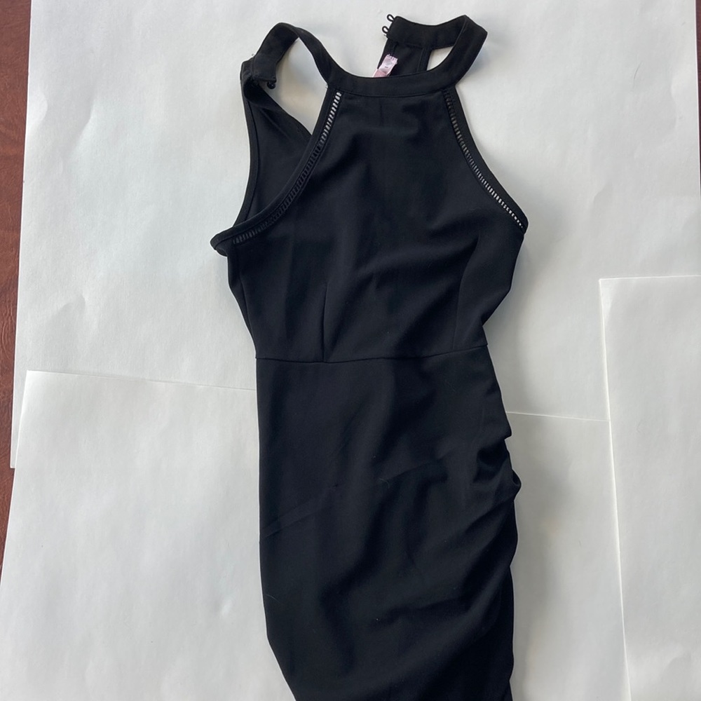 Crave Fame Scrunched Black Dress